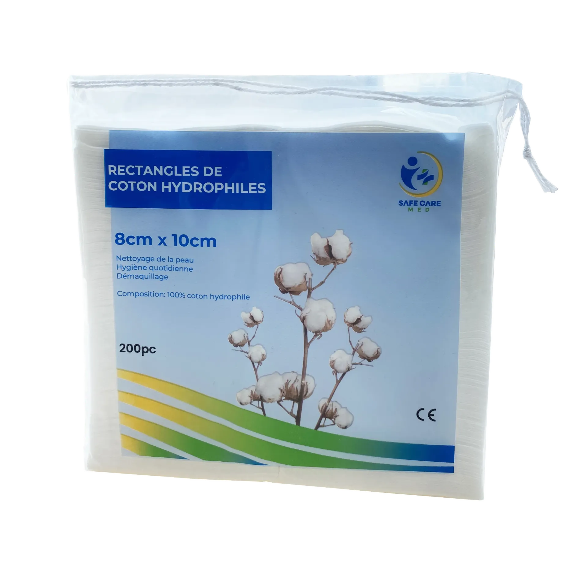 [GB1102] Rectangles de coton 200pcs