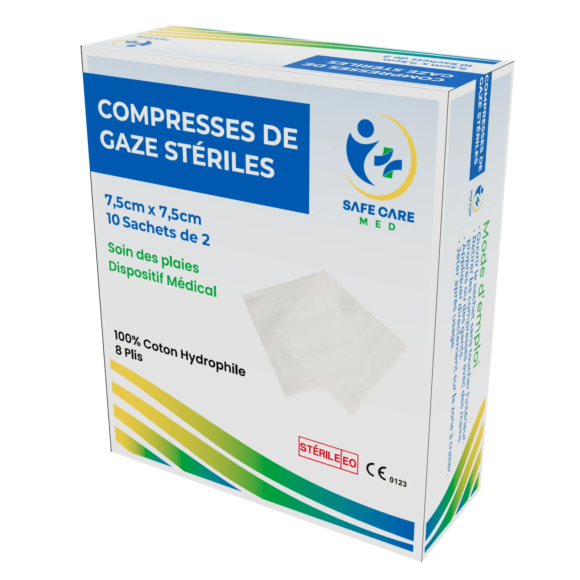 [GB0604] Compresses gaze stériles 7,5x7,5cm B/10
